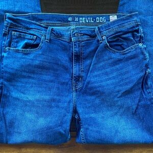 Devil Dog Men's Classic Blue Jeans 40X30 designer Straight jeans relaxed fit